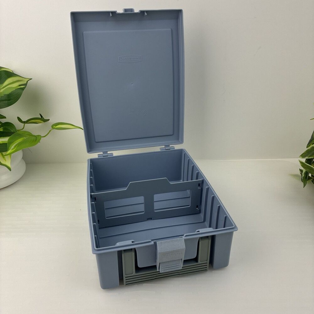 Vtg Rubbermaid Design-a-Space Check File Storage Box Coupon Divider Recipe Box